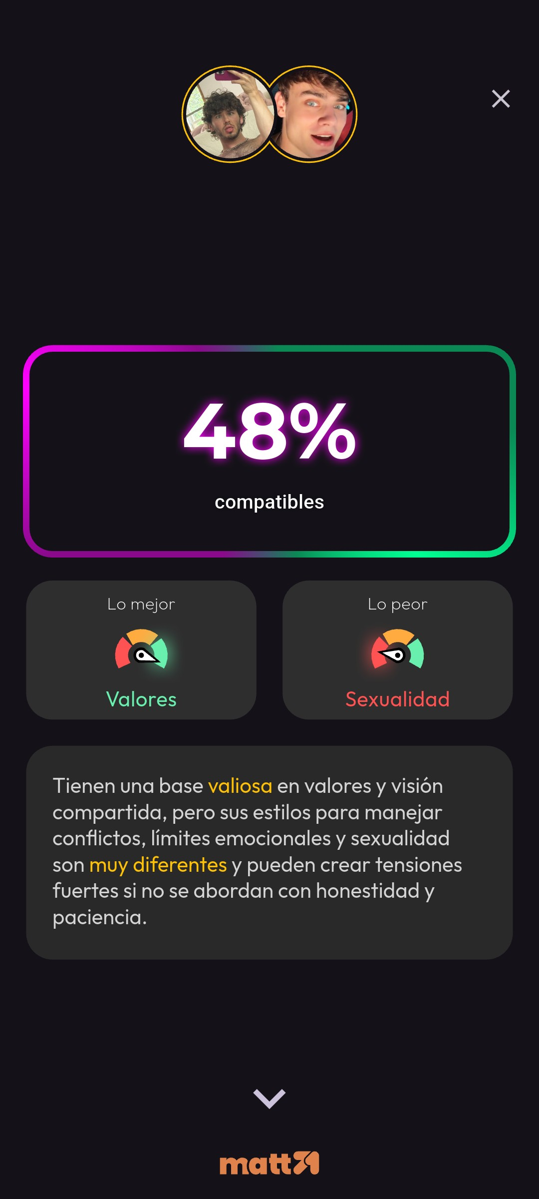 Pantalla de resultados